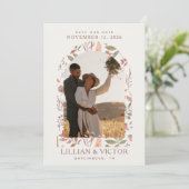 Zachte valbladeren bewaren de datum Kaart (Staand voorkant)