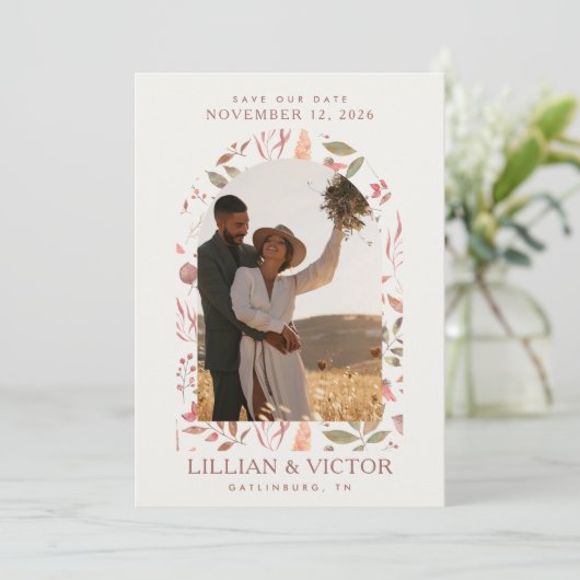 Zachte valbladeren bewaren de datum Kaart (Staand voorkant)