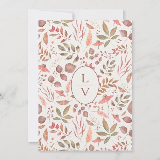 Zachte valbladeren bewaren de datum Kaart (Achterkant)