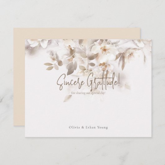 Zachte valbladeren dank u bedankkaart (Voorkant / Achterkant)