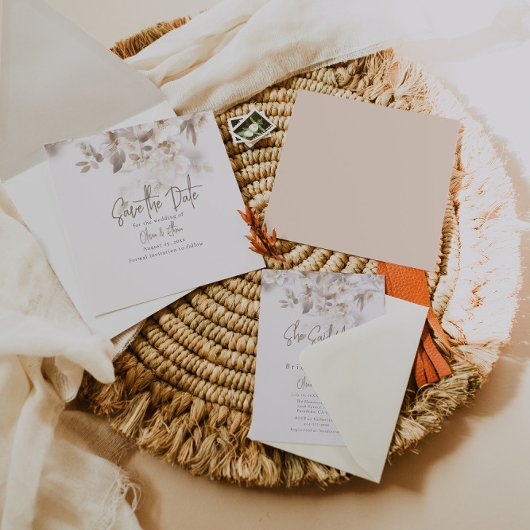 Zachte valbladeren save the date