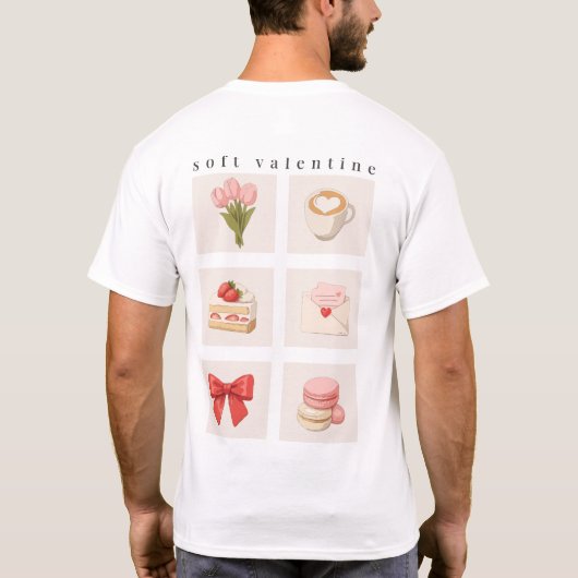 Zachte Valentijnse Stijl Mood Board T-shirt (Achterkant)