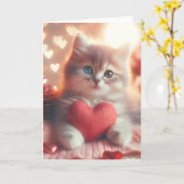 Zachte Valentijnskaart met Kittens Kaart (Gele Bloem)