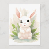 Zachte varens: Baby konijn onder bladeren Briefkaart (Voorkant)