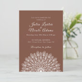 Zachte Veer Droge Pampas Gras Mandala Bruiloft Kaart (Staand voorkant)