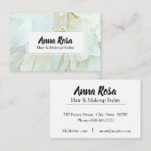 *~* Zachte ventilator Turquoise Blue Floral Chic Visitekaartje (Voorkant / Achterkant)