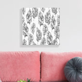 Zachte veren Doodle 6 Canvas Afdruk (Insitu (Woonkamer))
