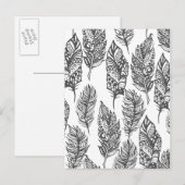 Zachte veren Doodle Briefkaart (Voorkant / Achterkant)