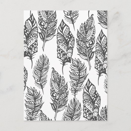 Zachte veren Doodle Briefkaart (Voorkant)