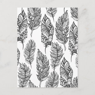 Zachte veren Doodle Briefkaart