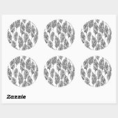Zachte veren Doodle Ronde Sticker (Vel)