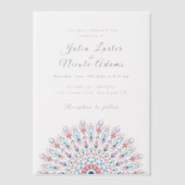 Zachte Veren Droge Pampas Gras Mandala Huwelijk Vellum Uitnodigingen (Voorkant)