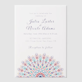 Zachte Veren Droge Pampas Gras Mandala Huwelijk Vellum Uitnodigingen