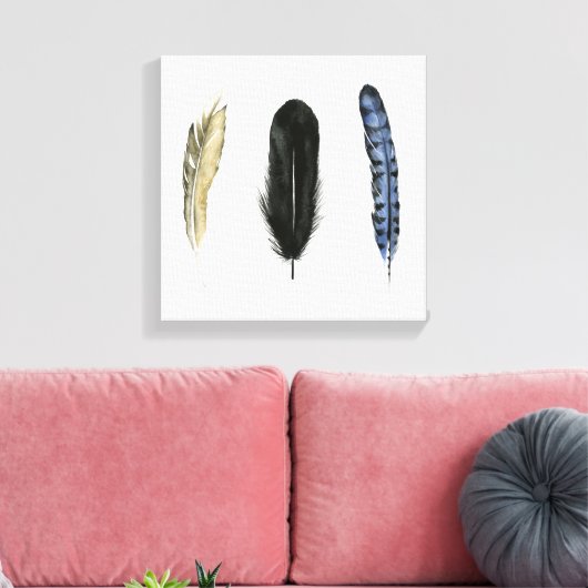 Zachte veren I Canvas Afdruk (Insitu (Woonkamer))