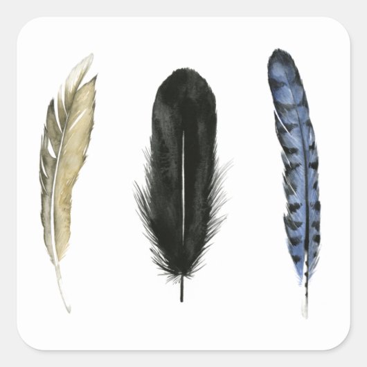 Zachte veren I Vierkante Sticker (Voorkant)