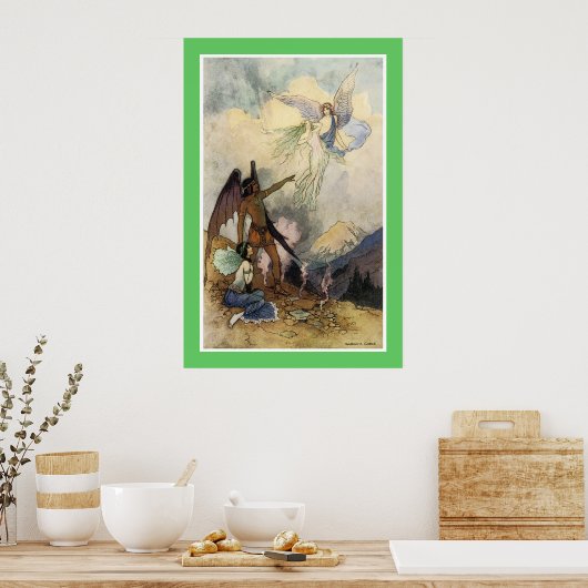 , zachte verf "Uit", ijzige "ijskuikens", "Fly" Poster (Keuken)