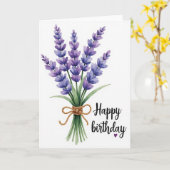 Zachte verjaardags lavendel boeket kaart (Gele Bloem)