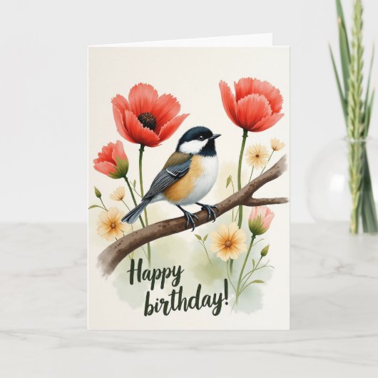 Zachte Verjaardags Vogelkaart Kaart (Voorkant)