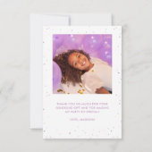 Zachte verjaardagstaart kinderfeestje bedankkaart (Achterkant)