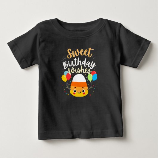 Zachte verjaardagswensen Candy Corn Halloween T-Sh (Voorkant)
