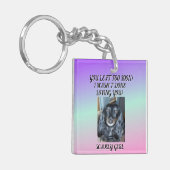 Zachte verloop-herdenkingssleutelhanger met foto sleutelhanger (Voorkant Links)
