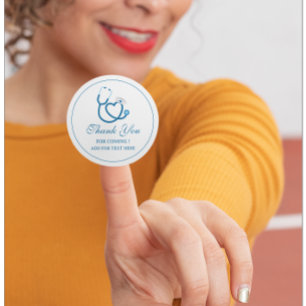 Zachte Verpleegster Favor Tag met Stethoscoop Ronde Sticker
