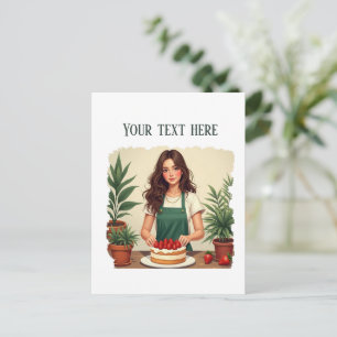 Zachte verse aardbeientaart bakkerij  briefkaart