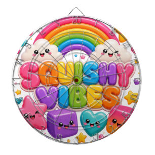 Zachte Vibes Mooie Kawaii Regenboog Ombre Sterren Dartbord