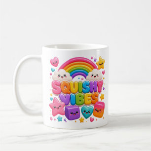 Zachte Vibes Mooie Kawaii Regenboog Ombre Sterren  Koffiemok