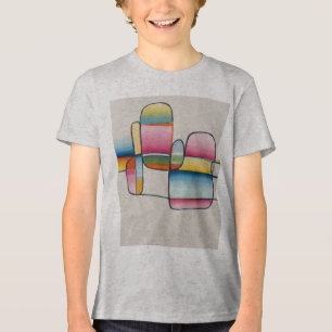 Zachte vierkanten en gelukkige lijnen Tri-Blend shirt