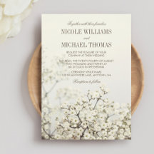 Zachte Vintage Baby's Breath Trouwkaarten