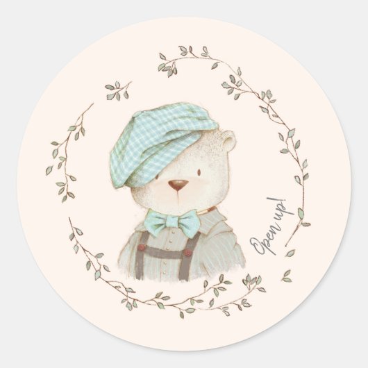 Zachte vintage beer enveloppe sluitstickers ronde sticker (Voorkant)