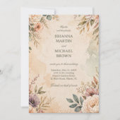Zachte Vintage Bloemen Kaart (Voorkant)
