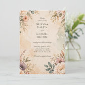 Zachte Vintage Bloemen Kaart (Staand voorkant)