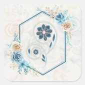 Zachte Vintage Bloemenmix Vierkante Sticker (Voorkant)