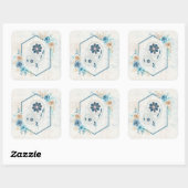 Zachte Vintage Bloemenmix Vierkante Sticker (Vel)