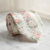 Zachte Vintage Pastelrozen Stropdas