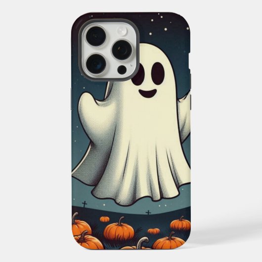 Zachte, vintage spook- & pompoen halloween kunst iPhone hoesje (Achterkant)