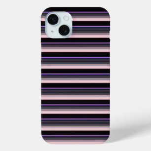 Zachte vintage zwart grijze strepen iPhone 15 mini hoesje