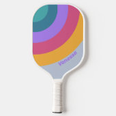 Zachte Viola Droom Cirkel Streep met Naam Pickleball Paddle (Achterkant)