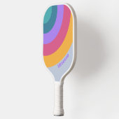 Zachte Viola Droom Cirkel Streep met Naam Pickleball Paddle (Links)