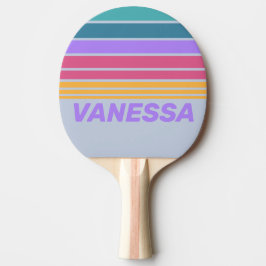 Zachte Viola Droom Horizon Strepen met Naam Tafeltennisbatje