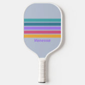 Zachte Viola droom over strepen met naam Pickleball Paddle (Achterkant)
