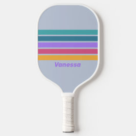 Zachte Viola droom over strepen met naam Pickleball Paddle