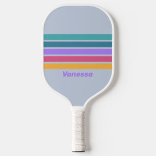 Zachte Viola droom over strepen met naam Pickleball Paddle