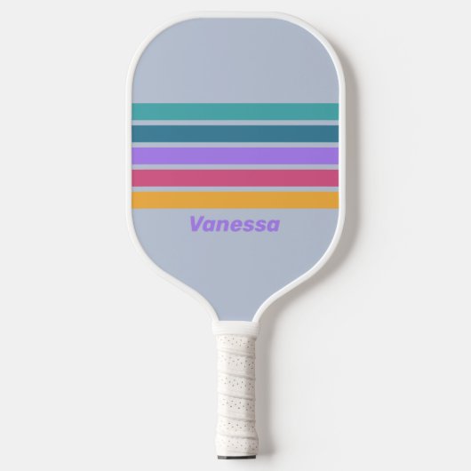 Zachte Viola droom over strepen met naam Pickleball Paddle (Voorkant)