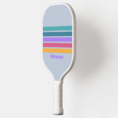 Zachte Viola droom over strepen met naam Pickleball Paddle (Links)