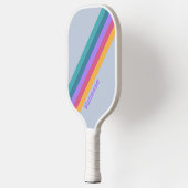 Zachte Viola Droom Strepen met Naam Pickleball Paddle (Links)