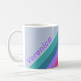 Zachte Viola droomstrepen met naam Koffiemok
