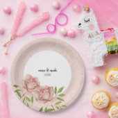 Zachte Violet Blush Rozen Waterverf kant Papieren Bordje (Feest)